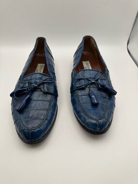 Belvedere Florence Loafers Dress Shoes Men's 9.5M  Full Crocodile Italy  READ*